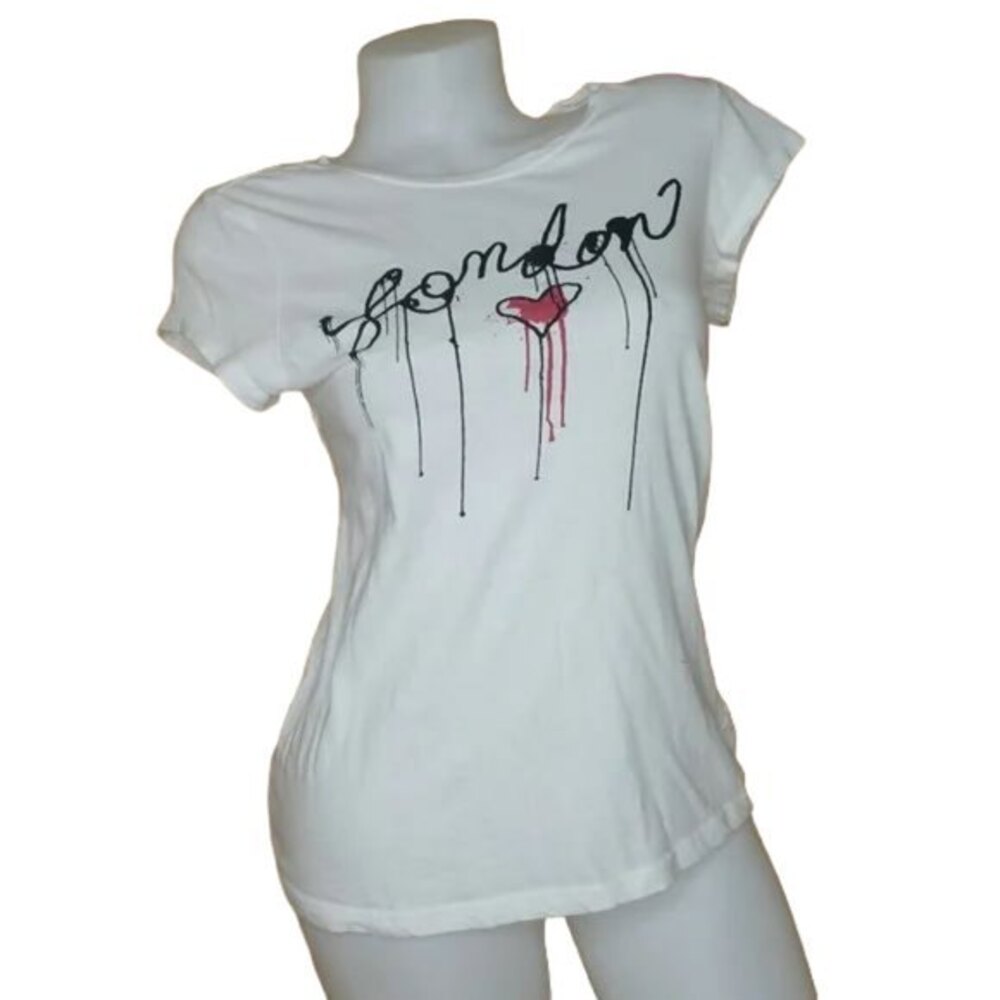 Miley Cyrus Max Azria LONDON White T Shirt XXL